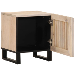 Szafki nocne, 2 szt., 40x33x46 cm, bielone drewno mango