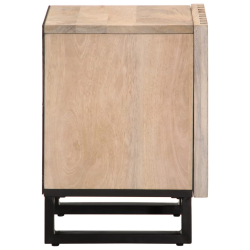Szafki nocne, 2 szt., 40x33x46 cm, bielone drewno mango