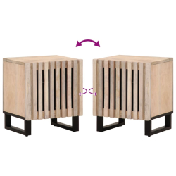 Szafki nocne, 2 szt., 40x33x46 cm, bielone drewno mango