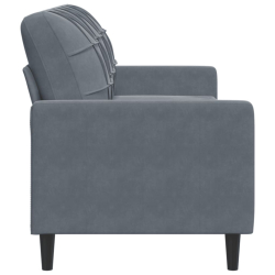 Sofa 3-osobowa, ciemnoszara, 180 cm, obita aksamitem