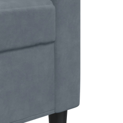 Sofa 3-osobowa, ciemnoszara, 180 cm, obita aksamitem