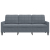Sofa 3-osobowa, ciemnoszara, 180 cm, obita aksamitem