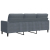 Sofa 3-osobowa, ciemnoszara, 180 cm, obita aksamitem