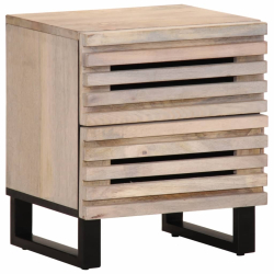 Szafki nocne, 2 szt., 40x33x46 cm, bielone drewno mango