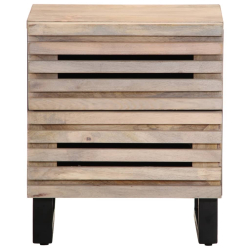 Szafki nocne, 2 szt., 40x33x46 cm, bielone drewno mango