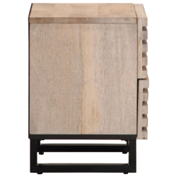 Szafki nocne, 2 szt., 40x33x46 cm, bielone drewno mango