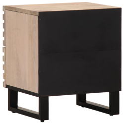 Szafki nocne, 2 szt., 40x33x46 cm, bielone drewno mango