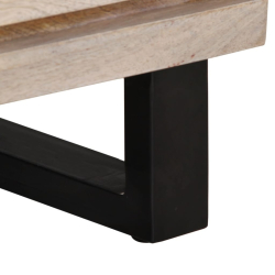 Szafki nocne, 2 szt., 40x33x46 cm, bielone drewno mango