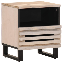 Szafki nocne, 2 szt., 40x33x46 cm, bielone drewno mango