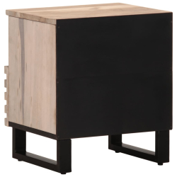 Szafki nocne, 2 szt., 40x33x46 cm, bielone drewno mango
