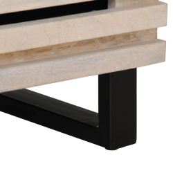 Szafki nocne, 2 szt., 40x33x46 cm, bielone drewno mango