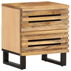 Szafki nocne, 2 szt., 40x33x46 cm, lite surowe drewno mango
