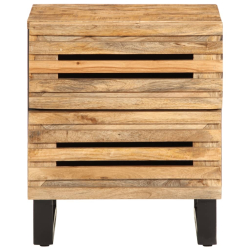 Szafki nocne, 2 szt., 40x33x46 cm, lite surowe drewno mango