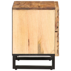 Szafki nocne, 2 szt., 40x33x46 cm, lite surowe drewno mango