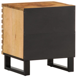 Szafki nocne, 2 szt., 40x33x46 cm, lite surowe drewno mango