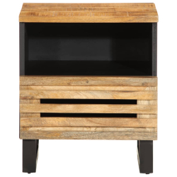 Szafki nocne, 2 szt., 40x33x46 cm, lite surowe drewno mango