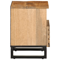 Szafki nocne, 2 szt., 40x33x46 cm, lite surowe drewno mango