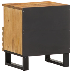 Szafki nocne, 2 szt., 40x33x46 cm, lite surowe drewno mango