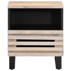 Szafka nocna, 40x33x46 cm, bielone drewno mango