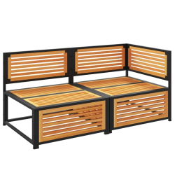 Sofa ogrodowa z poduszkami, 2-osobowa, lite drewno akacjowe