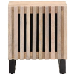 Szafka nocna, 40x33x46 cm, bielone drewno mango