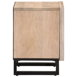 Szafka nocna, 40x33x46 cm, bielone drewno mango