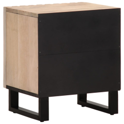 Szafka nocna, 40x33x46 cm, bielone drewno mango