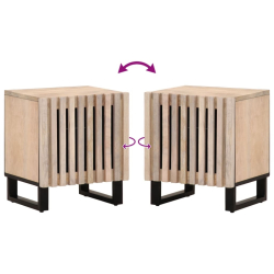 Szafka nocna, 40x33x46 cm, bielone drewno mango