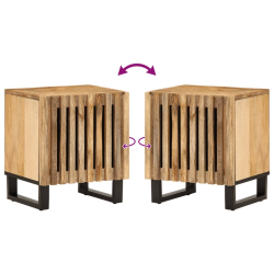 Szafki nocne, 2 szt., 40x33x46 cm, lite surowe drewno mango