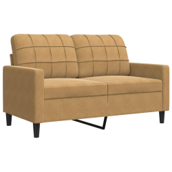 Sofa 2-osobowa, brązowy, 120 cm, tapicerowana aksamitem