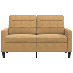 Sofa 2-osobowa, brązowy, 120 cm, tapicerowana aksamitem