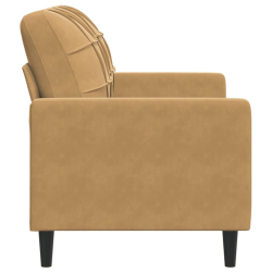 Sofa 2-osobowa, brązowy, 120 cm, tapicerowana aksamitem