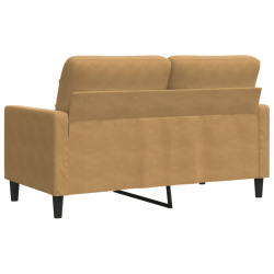Sofa 2-osobowa, brązowy, 120 cm, tapicerowana aksamitem