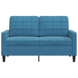 Sofa 2-osobowa, niebieski, 120 cm, tapicerowana aksamitem