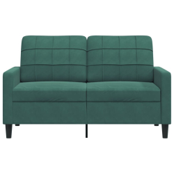 Sofa 2-osobowa, ciemnozielona, 120 cm, tapicerowana aksamitem