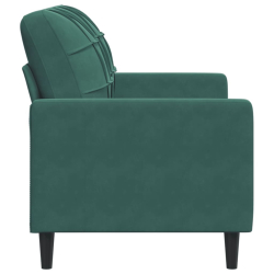Sofa 2-osobowa, ciemnozielona, 120 cm, tapicerowana aksamitem