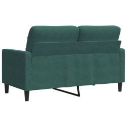 Sofa 2-osobowa, ciemnozielona, 120 cm, tapicerowana aksamitem