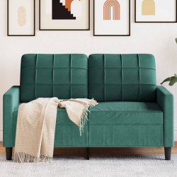 Sofa 2-osobowa, ciemnozielona, 120 cm, tapicerowana aksamitem