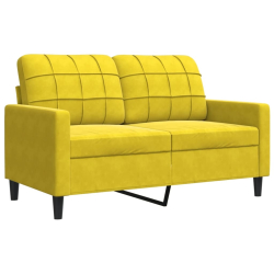 Sofa 2-osobowa, żółta, 120 cm, tapicerowana aksamitem