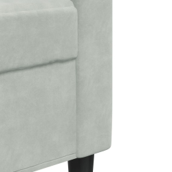 Sofa 3-osobowa, jasnoszara, 180 cm, tapicerowana aksamitem