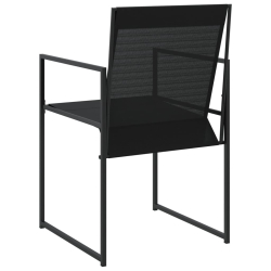 Krzesła ogrodowe, 4 szt., czarne, stal i textilene