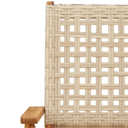 5-cz. zestaw mebli ogrodowych, beżowy rattan PE i drewno