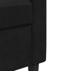 Sofa 2-osobowa, czarna, 120 cm, tapicerowana aksamitem