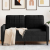 Sofa 2-osobowa, czarna, 120 cm, tapicerowana aksamitem