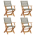 Składane krzesła ogrodowe, 4 szt., szary polirattan i drewno