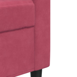 Sofa 2-osobowa, winna czerwień, 120 cm, tapicerowana aksamitem