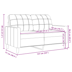 Sofa 2-osobowa, winna czerwień, 120 cm, tapicerowana aksamitem