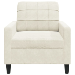 Fotel, kremowy, 60 cm, obity aksamitem