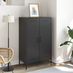 Szafka, czarna, 68x39x113 cm, stal