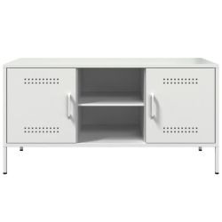Szafka pod telewizor, biała, 100,5x39x50,5 cm, stalowa